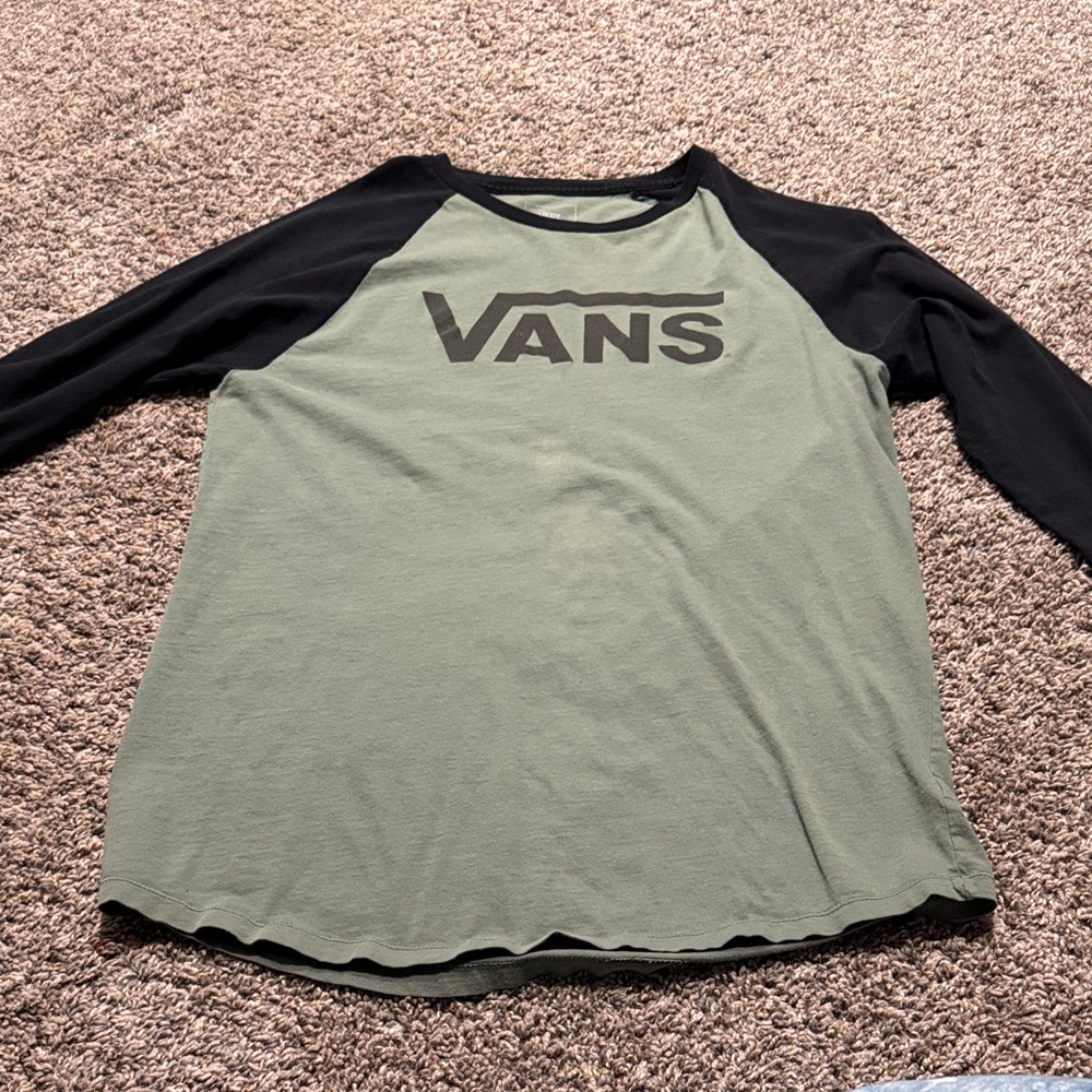 Vans Olive Green 3/4 Sleeve Custom Fit Tee